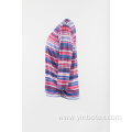 Poly knitting stripe 3/4 sleeve T shirt